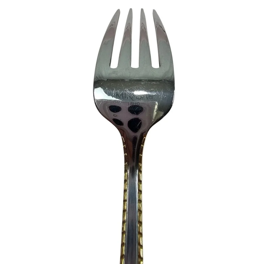 Mikasa Cameo 18/10‎ Stainless Steel Gold Accent Flatware 2 Place Settings